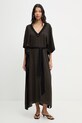 BOSS sukienka plażowa damska Monogram_Kaftan czarny 50561263