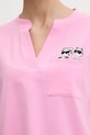 Karl Lagerfeld piżama damska bawełniana z elastanem IKON różowy B2W45005