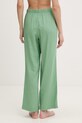 Odzież women'secret spodnie plażowe z dodatkiem lnu 5543669 zielony