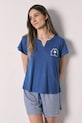 women'secret Dvodelna pižama ženska z viskozo modra 3133504