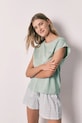 women'secret kétrészes pizsama női pamut zöld 3593024
