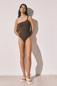 Ruházat women'secret női egyrészes fürdőruha 5523317 barna