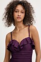 DKNY strój kąpielowy jednoczęściowy damski fioletowy DIE6M537