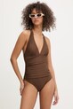 DKNY strój kąpielowy jednoczęściowy damski DIE6M733 brązowy SS26