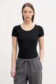 United Colors of Benetton боди дамско от вискоза черен 3P2Y3B006