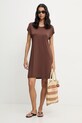 Liu Jo sukienka letnia z wiskozą VA6159.J3888 brązowy SS26
