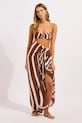 Seafolly dámská plážová sukně Coastline Sarong hnědá 55539.SG
