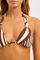 Seafolly plavková podprsenka dámska Multi Fit Longline Tri hnedá 31411MF270