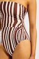 Seafolly ολόσωμο μαγιό γυναικείο DD Bandeau καφέ 11177DD270