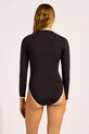 Seafolly jednodílné plavky dámské LongSleeve Zip Front 11193.942 černá SS26