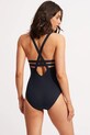 Seafolly Ολόσωμο μαγιό γυναικείο Deep V 10634.942 σκούρο μπλε SS26