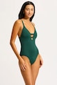 Seafolly ολόσωμο μαγιό γυναικείο Deep V 10634.942 πράσινο