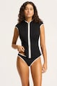 Seafolly jednodílné plavky dámské Cap Sleeve Sunvest 60303.072 černá