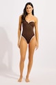 Ρούχα Seafolly ολόσωμο μαγιό γυναικείο Ring Front 11124.072 καφέ