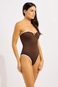 Seafolly ολόσωμο μαγιό γυναικείο Ring Front 11124.072 καφέ