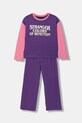 United Colors of Benetton piżama bawełniana dziecięca komplet fioletowy 30960P09J.G.Seasonal