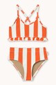 Tinycottons dwuczęściowy strój kąpielowy dziecięcy RED STRIPES SWIM SET SS26.439 pomarańczowy SS26