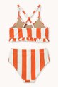 Dziewczynka Tinycottons dwuczęściowy strój kąpielowy dziecięcy RED STRIPES SWIM SET SS26.439 pomarańczowy