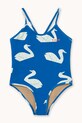 Tinycottons jednoczęściowy strój kąpielowy dziecięcy BIG SWANS SWIMSUIT miękka niebieski SS26.441