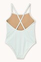 Tinycottons jednoczęściowy strój kąpielowy dziecięcy CYAN FINE STRIPES SWIMSUIT SS26.447 biały SS26
