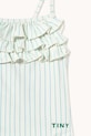 Dziewczynka Tinycottons jednoczęściowy strój kąpielowy dziecięcy CYAN FINE STRIPES SWIMSUIT SS26.447 biały