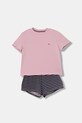 Tommy Hilfiger dvodijelna pidžama za djecu od pamuka s elastanom roza UG0UG00818.PPY2