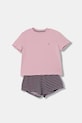 Tommy Hilfiger пижама от две части за деца от памук с еластан розов UG0UG00818.PPY2