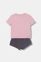 Tommy Hilfiger dvodijelna pidžama za djecu od pamuka s elastanom UG0UG00818.PPY2 roza SS26