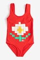 Bobo Choses jednoczęściowy strój kąpielowy dziecięcy Pixel Daisy 126AC124 czerwony SS26