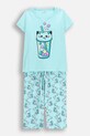 Dětské bavlněné pyžamo Coccodrillo potisk tyrkysová WC6448209PJS