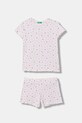 United Colors of Benetton piżama dwuczęściowa dziecięca bawełniana fioletowy 3OJC0P09Z.G.Stagionale