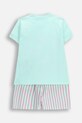 Coccodrillo piżama dwuczęściowa dziecięca bawełniana WC6448202LGD turkusowy SS26