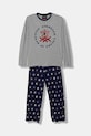 United Colors of Benetton piżama bawełniana dziecięca wzorzyste szary 30960P09I.G.Seasonal