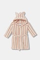 Liewood szlafrok bawełniany dziecięcy Lily Bathrobe Planet friendly pomarańczowy LW20667.PPY2