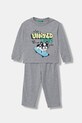 United Colors of Benetton piżama dwuczęściowa dziecięca bawełniana szary 30960P09U.G.Stagionale