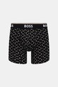 Oblačila BOSS boksarice moške z bombažem BoxerBr 3P Power Des paket 3 kosov 50554438 črna