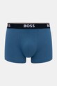 BOSS bokserki męskie bawełniane z elastanem Trunk 3P Power Desig 3-pack niebieski 50554443