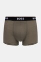 BOSS boxerky pánske bavlnené s elastanom Trunk 3P Power Desig 3-pak 50554443 zelená SS26