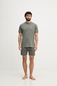 HUGO pigiama a due parti da uomo AARON_SHORT SET 50556777 verde SS26