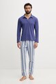 United Colors of Benetton пижама мъжка памучна тъмносин 3MFL4P035