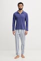 United Colors of Benetton pyžamo pánske bavlnené tmavomodrá 3MFL4P035