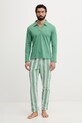 United Colors of Benetton pyžamo pánske bavlnené zelená 3MFL4P035