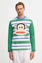 United Colors of Benetton pyžamové tričko s dlouhým rukávem pánské bavlněné zelená 3VR54M029