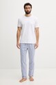 United Colors of Benetton spodnie piżamowe męskie bawełniane 4ZPZ4F00F niebieski SS26