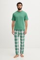 United Colors of Benetton піжамні штани чоловічі бавовняні 4ZPZ4F00F зелений SS26
