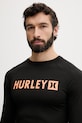 Hurley longsleeve de baie pentru bărbați negru MLEU00002