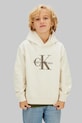 Παιδική μπλούζα Calvin Klein Jeans με κουκούλα μπεζ IB0IB02615.116.PPY2