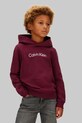 Calvin Klein Jeans bluza bawełniana dziecięca nadruk bordowy IU0IU00679.104.116.PPY2