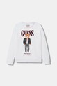 Guess bluza bawełniana dziecięca aplikacja biały L6RQ05.KAD74.PPY2