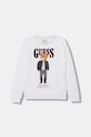 Guess bluza bawełniana dziecięca aplikacja biały L6RQ05.KAD74.PPY2